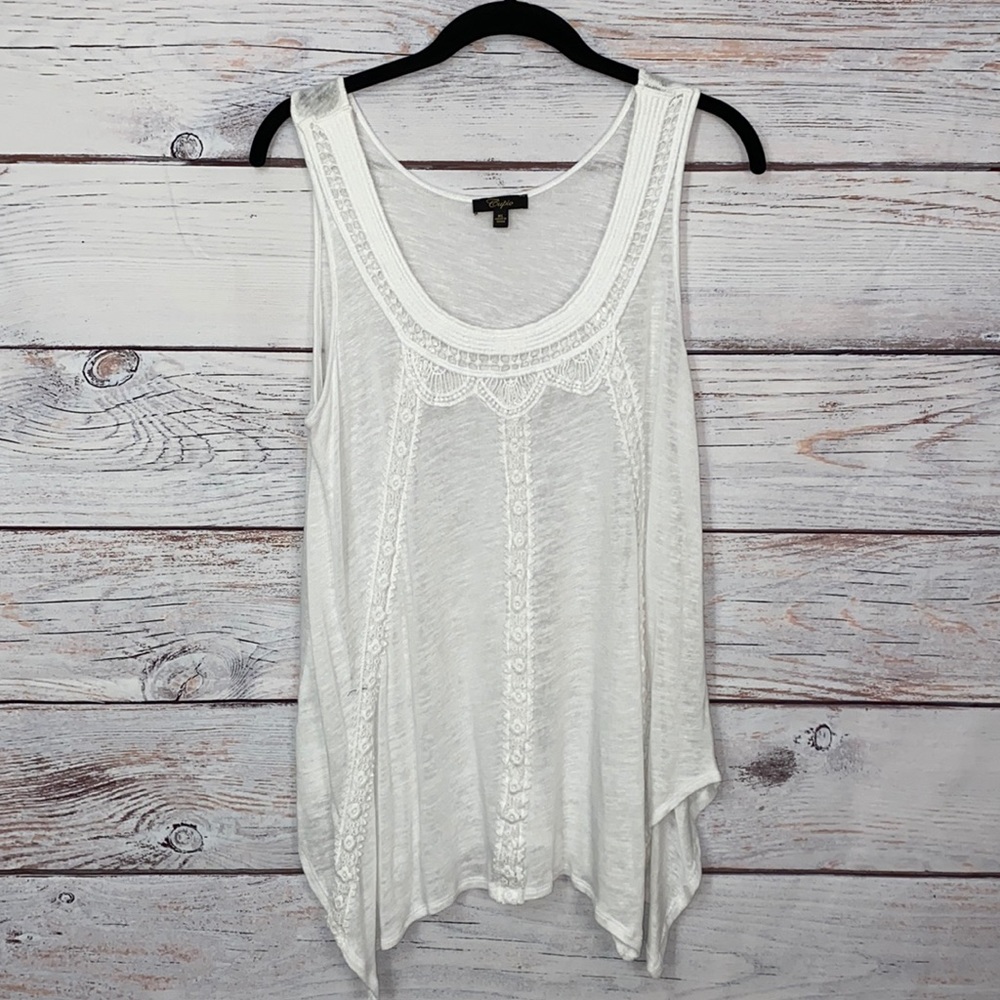 Cupio White Long Tank Top XL